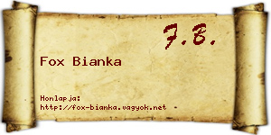 Fox Bianka névjegykártya